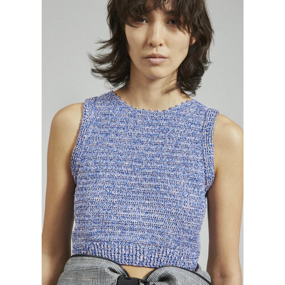 Rachel Comey Lois 100% Cotton Crochet Knit Sleeveless Top Celery Green Sz M $388 - Picture 8 of 16